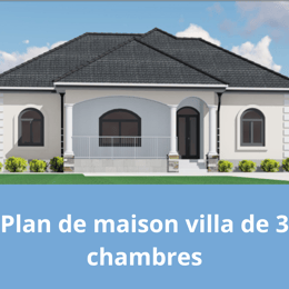 Plan de maison villa de 3 chambres.
