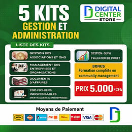 𝐏𝐀𝐂𝐊 5 𝐊𝐈𝐓𝐒  𝐆𝐄𝐒𝐓𝐈𝐎𝐍,  𝐀𝐒𝐒𝐎𝐂𝐈𝐀𝐓𝐈𝐎𝐍, 𝐎𝐍𝐆 , 𝐄𝐍𝐓𝐑𝐄𝐏𝐑𝐈𝐒𝐄 & 𝐒uivi de 𝐏rojet