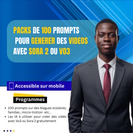 PACKS DES 100 PROMPTS DE VIDÉO À GÉNÉRER AVEC SORA 2 OU V03