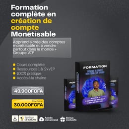 Formation Création de Compte Monétisable pack 3