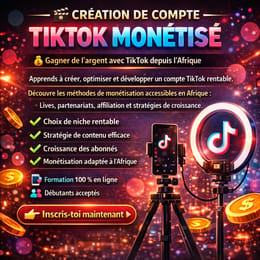 Création de compte tiktok monétisé depuis l'afrique