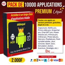PACK  DE 10000 APPLICATIONS PREMIUM ANDROID GRATUIT