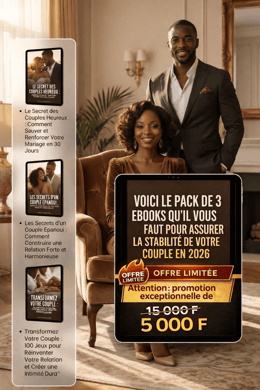 Pack de 3 livres pour dire adieu aux tensions dans votre couple en 30 jours