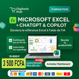 FORMATION EXCEL  AVEC L'IA (ChatGPT & Copilot) 100% pratique: Votre gain productivité