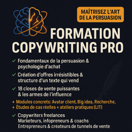 ✍️ Formation Copywriting PRO – Maîtrisez l’Art de Vendre avec les Mots