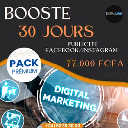 PACK PRÉMIUM - 30 JOURS  DE PUBLICITÉ(BOOSTE) FACEBOOK/INSTAGRAM