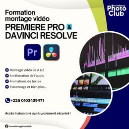 Formation montage vidéo PREMIERE PRO & DAVINCI RESOLVE