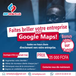 Je vais référencer ton commerce sur Google Maps et Yango en 4 Jours afin d'attirer plus de clients