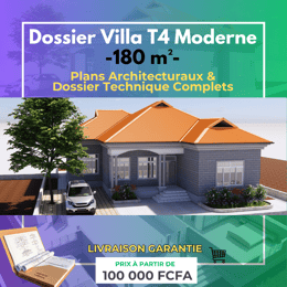 Dossier Villa T4 Moderne (180 m²) : Plans Architecturaux + Techniques Complets (Prêt à bâtir)
