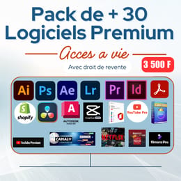 Mega Pack de + 30 Logiciels Premium avec accès a vie et possibilité de revente