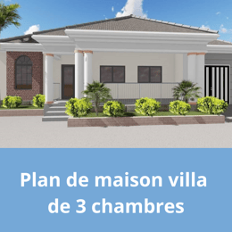 Plan de maison villa de 3 chambre avec garage.