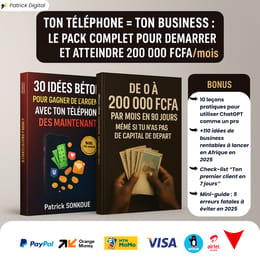 Pack Complet de Démarrer sur internet pour atteindre 200.000F/mois