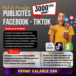 Pack de Formation en Publicité Facebook et Tiktok ADS