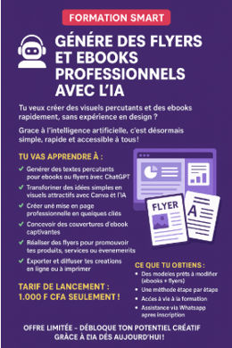 COMMENT GENERER DES FLYERS  ET EBOOK AVEC L'IA
