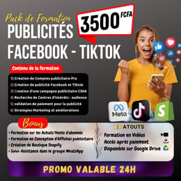 Pack de Formation en Publicité Facebook & Tiktok ADS