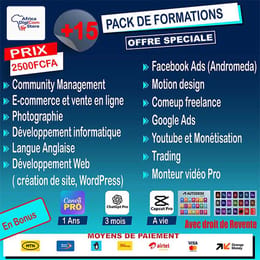 Pack plus de 15 Formations
