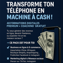 48 produits digitaux avec droit de revente+ Coaching gratuit