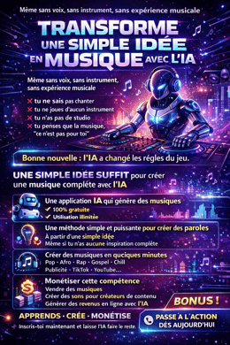 APPRENDRE À CRÉER DES VRAIS CHANTS REALISTES QUI CARTONNENT AVEC L'IA ET GAGNER DE L'ARGENT AVEC