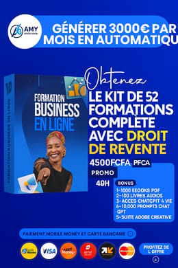 𝐏𝐀𝐂𝐊 𝐃𝐄 52 𝐅𝐎𝐑𝐌𝐀𝐓𝐈𝐎𝐍S AVEC DROIT DE REVENTE : 𝐎𝐟𝐟𝐫𝐞 48𝐡