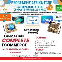 FORMATION E-COMMERCE COMPLET DE A à Z (Programme Afrika Ecom))