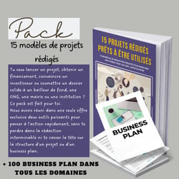 Pack de 15 modèles de projets + 100 business plans