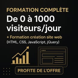 FORMATION COMPLÈTE DE ZERO à 1000 VISITEURS PAR JOUR SUR VOTRE SITE INTERNET + BONUS
