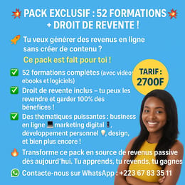 Pack de 52 formations+ droit de revendre