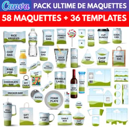 PACK ULTIME MAQUETTES CANVA - Modèles Téléchargeables créatifs pour vos projets
