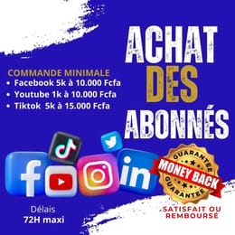 ACHAT D'ABONNÉS (FACEBOOK, YOUTUBE,TIKTOK...)