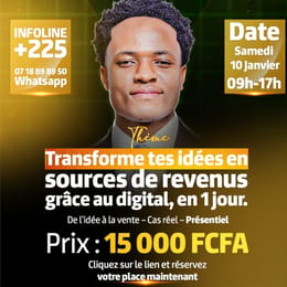 Transforme tes idées en sources de revenus grâce au digital, en 1 jour.