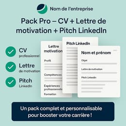 Pack Pro – CV + Lettre + Pitch LinkedIn