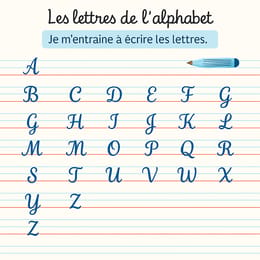 Lettres Cursives Alphabet Français Écriture Éducation