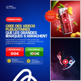 Créez facilement des vidéos de publicité qui vendent pour vos produits.