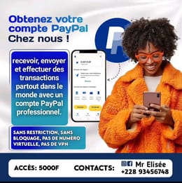Création de compte paypal