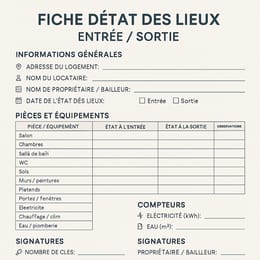 état des lieux d'entrée ou de sortie