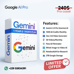 Google AI Pro (1 an d'abonnement)