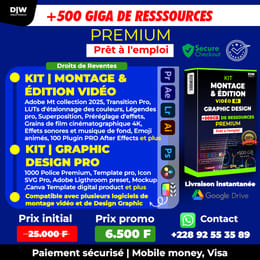 KIT- Montage & Édition Vidéo Et Graphic Design (+ 500 Giga de Ressources Premium)