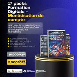 17 packs de formation sur le digital et la monétisation d’un compte