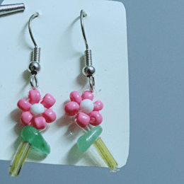 Boucles d'oreilles en fleur fait main