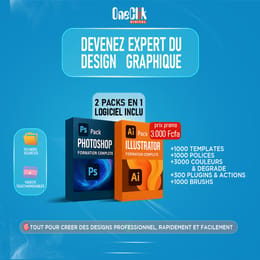 FORMATION COMPLÈTE 2 PACKS EN 1 PHOTOSHOP ET ILLUSTRATOR