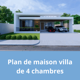 Plan de maison villa de 4 chambres avec garage.