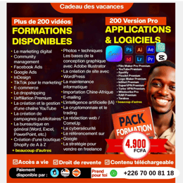 Pack de formation INCONTOURNABLE dans les domaines des compétences numérique