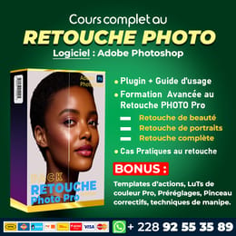 Pack Retouche Photo Pro : Masterclass en Retouche Beauté, Portraits, Corps entier et par Lots.