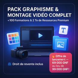 🎨 Pack Graphisme + Montage Vidéo Pro – Formations + Logiciels Premium (CapCut, Canva)
