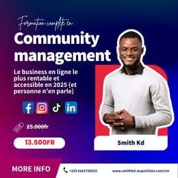Gagne jusqu'à 350.000fr/ mois en devenant Community Manager