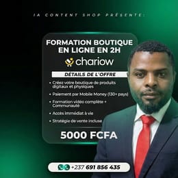Crée ta Boutique de vente en Ligne en 02H et Reçois ton Cash partout en Afrique. Résultat Garantie