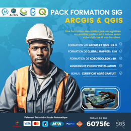 Pack SIG: Arcgis, QGIS, Global Mapper et Kobotoolbox et la Certification
