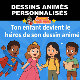 Cadeaux de Noël : Dessins Animés Personnalisés pour Enfants et Adultes