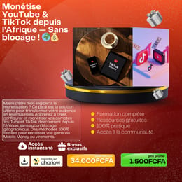 Monétise Youtube et Tikok depuis l'Afrique-sans blocage !