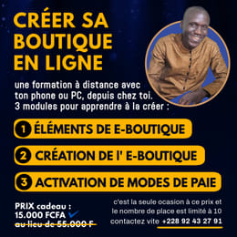 formation CRÉER SA BOUTIQUE EN LIGNE